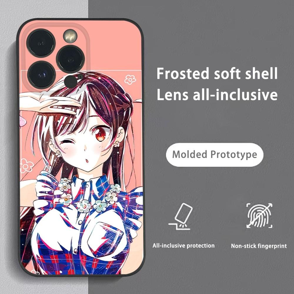 Anime Chizuru M-Mizuhara Phone Case For iPhone 16 15 14 13 Pro Max Plus Mini Frosted Soft Shell Funda Shockproof Cases
