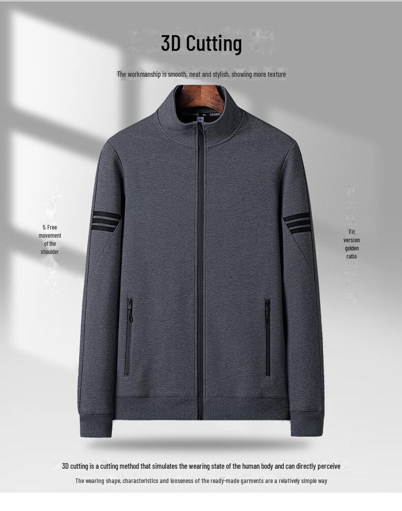 Pánská volná tepláková souprava pro střední a starší věk - jarní/podzimní ležérní bunda