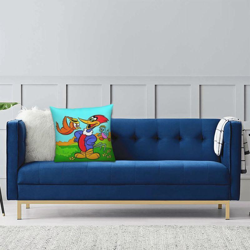 Custom Woody Woodpecker Cartoon Cushion Cover 40x40cm Anime Cute Funny Velvet Cute Pillow Cases for Car Sofa