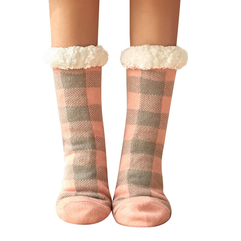 Damen Bodensocken, Winter Fleece-gefütterte Lammwollsocken, Schlaf-Haussocken, Schneesocken, Postpartale Socken, Teppichsocken