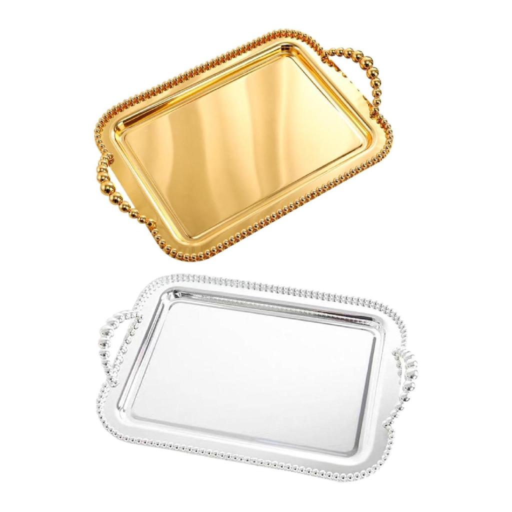Serving Tray Tea Cup Holder Multifunction Non Slip Decorative Luxury Food Tray for Eating Kitchen Breakfast Display Dresser