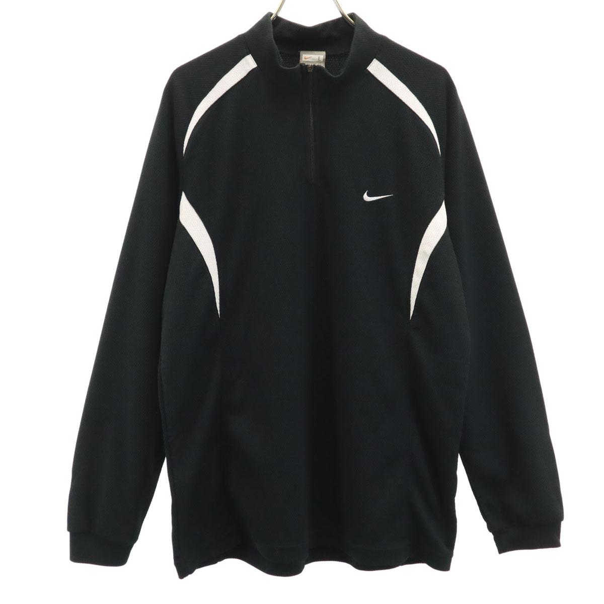 

NIKE training Long sleeve Half zip Wear L black Men s Used