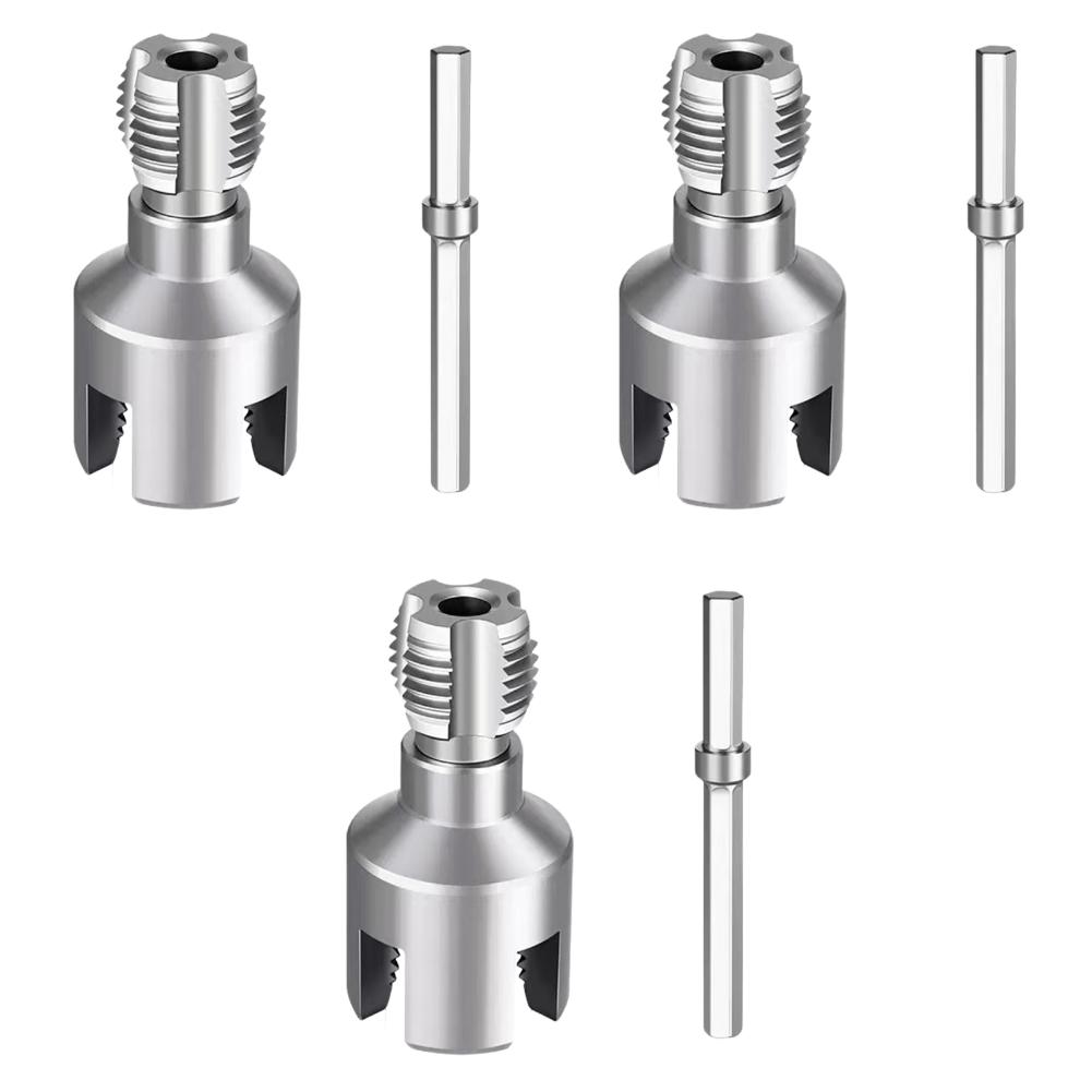 Integrated Internal External Pipe Threading Tool 1/2in 3/4in 1in Dual-Function Drill Compatible Threading Tool for Home Repairs