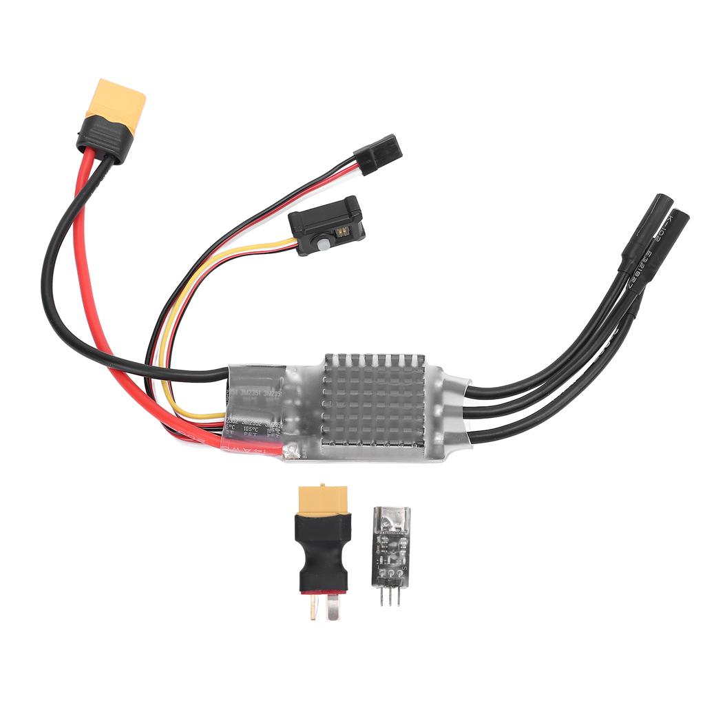 RC Crawler ESC AM32 Brushless 80A for 26S Adjustable BEC 58.2V Output with Heatsink Firmware