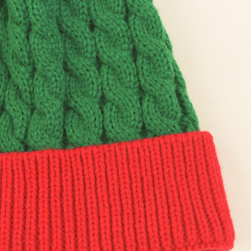 Christmas children's knitted hats winter outdoor contrasting color warm wool hats men and women baby Christmas gifts