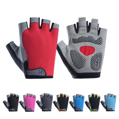 Male and Female Half Finger Outdoor Cycling Sports Mountaineering Yoga Fitness Shock Absorption Non-slip Breathable Finger Gloves