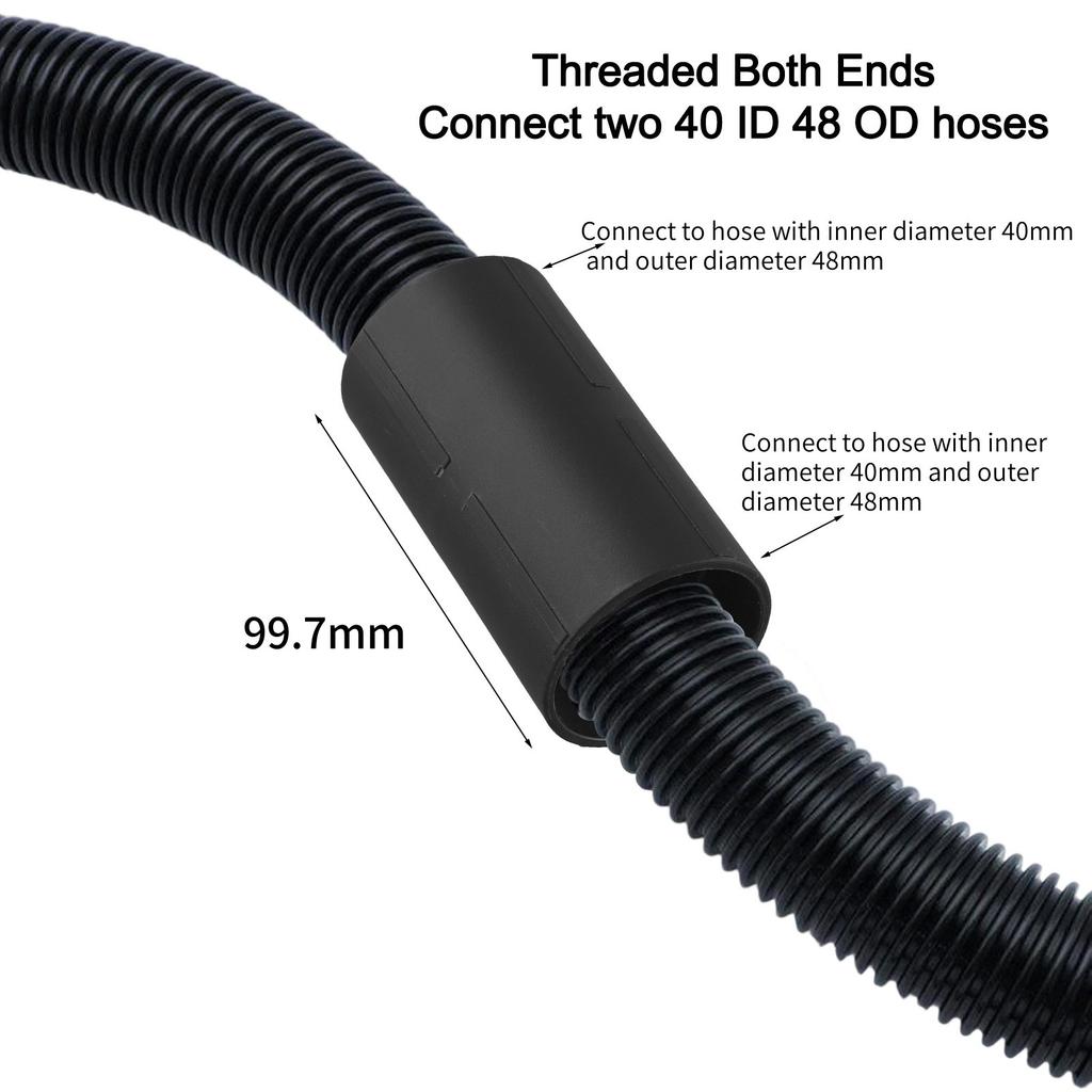Hose Connector Adapter for Vacuum Cleaners Fits Hoses of Various Sizes