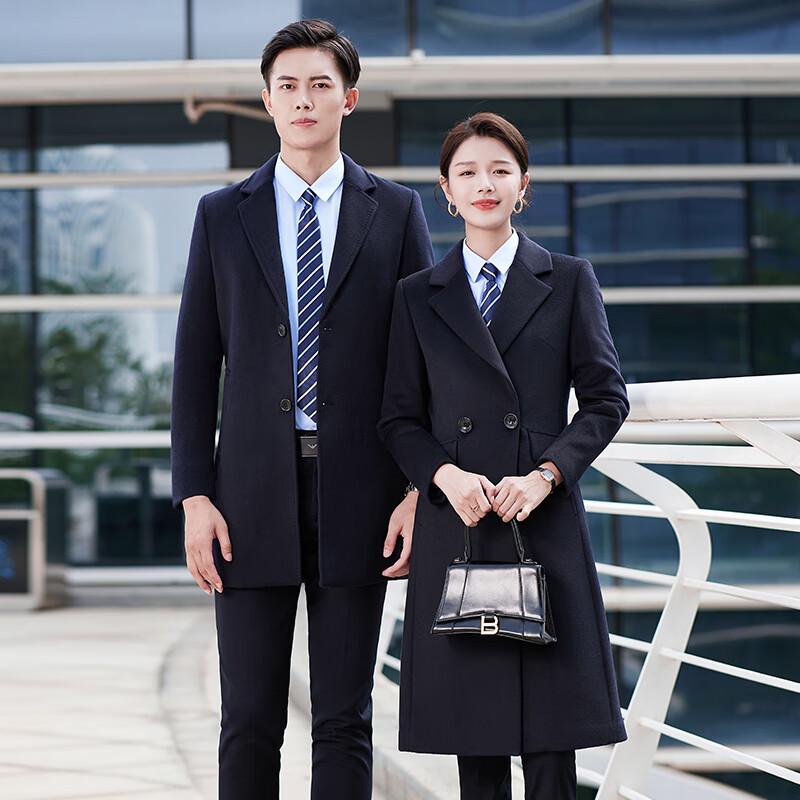 Troyman Unisex Mid-Length Wool Blend Work Coat