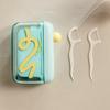New Automatic Ejectable Floss Dispenser Oral Care Press-on Floss Organiser with 10Pcs Floss Disposable Flossing Sticks