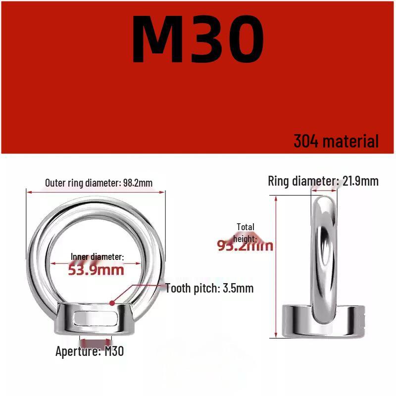 304 Stainless Steel Lifting Eye Nut - Round, Triangular Lug Nut Ring Cap
