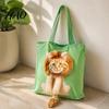 Lightweight Pet Purse with Safety Buckle Canvas Cat Carrier Bag, Tote Drawstring Window, for Vet Visits Buckle, Foldable Shoulder Bag Small