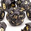 7 ks Černé ozubené kolo Kovové kostky Pevný kov Sada mnohostěnných kostek Vhodné pro RPG stolní karetní hru
