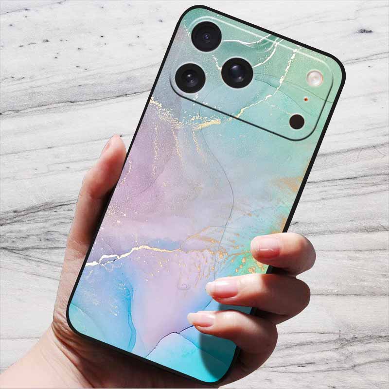 Case For iPhone 16 plus 17 Pro Max Luxury Silicone Back Cover For iPhone17 Air 16e iPhone16 Soft TPU Phone Cases Marble Patterns