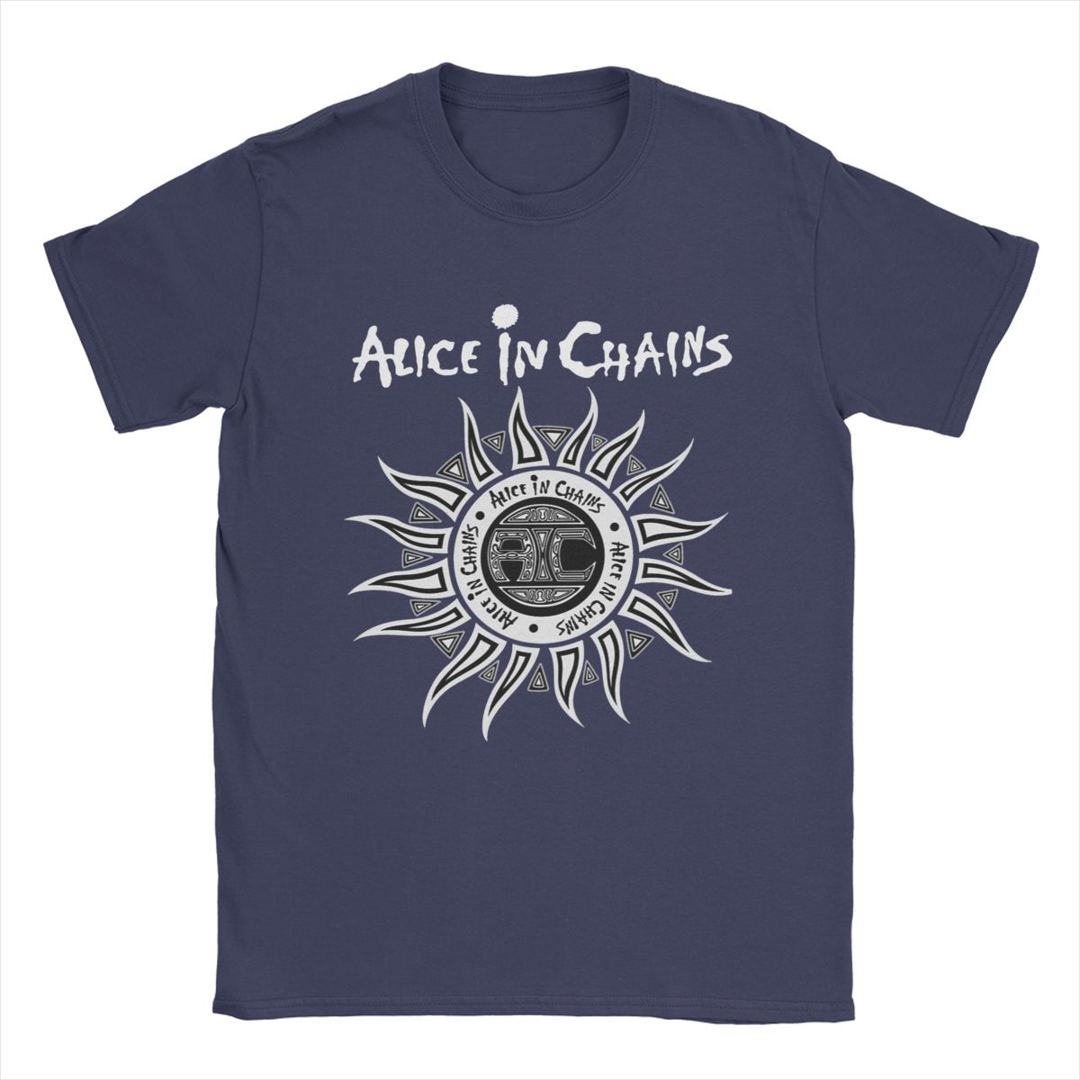 Comfortable season Grappig Alice In Chains Sunwomens T-shirt voor Heren Ronde Hals Katoenen T-shirt Korte Mouwen Tees Volwassen Kleding L