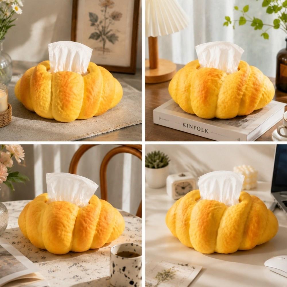 Vinyl Paper Storage Box Desktop Ornament Napkin Holder Croissant Tissue Box Coffee Table