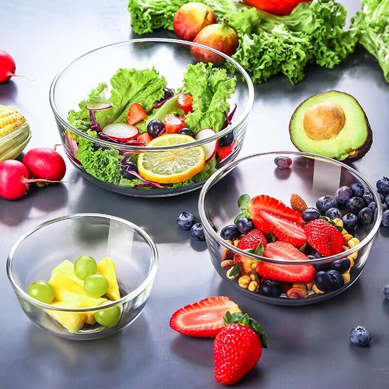 Ocean Nordic Glass Salad & Dessert Bowl Set