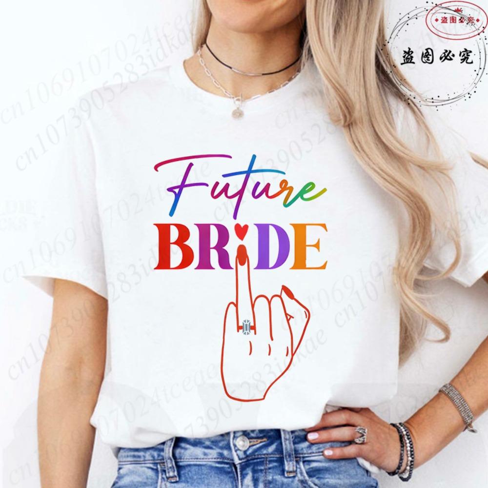 Bridal Shower Special: Fashion Finger Graphic Team Bride T-shirts, Women Clothing for Single Farewell & Bride Squad Tees D001