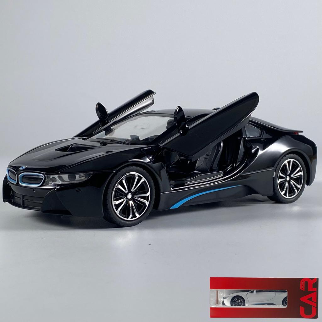 1:22 BMW I8 Super Hybrid Coupe Alloy Sports Car Model Diecasts Metal Classic Car Model High Simulation Sound And Light Childrens