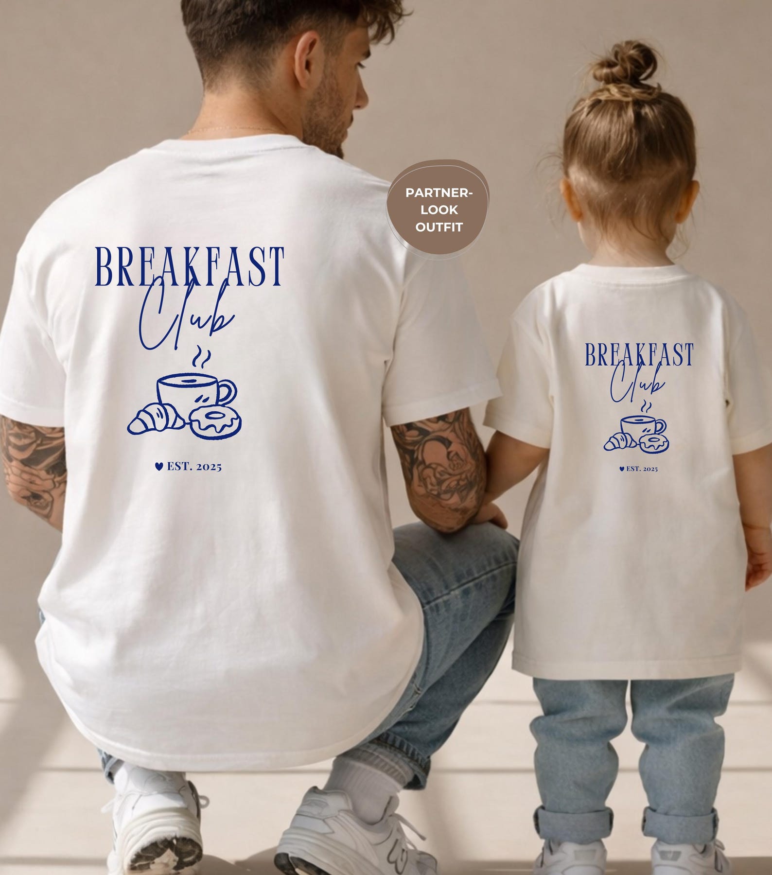 Matching T-shirt set Breakfast Club – Dad and child matching set – Mom and child outfit – Family look – Gift for Mom S