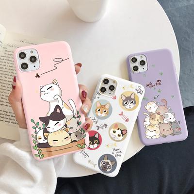 Süße Cartoon Lucky Cat für iPhone 13 Handyhülle iPhone 12 Mini 11 Pro Max XR XS Max X 10 SE 2020 6 6S 7 8 Plus Silikonhülle