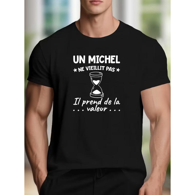 

Европейские размеры Мужская футболка с коротким рукавом в французском стиле | Повседневный летний топ с круглым вырезом и слегка эластичной тканью S чёрный