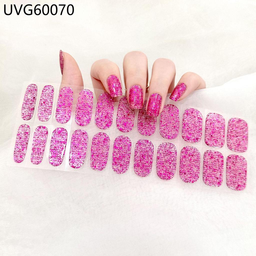 Transparent Nude UV Gel Nail Art Stickers: Semi-Cured, Semi-Baked Manicure Sheets