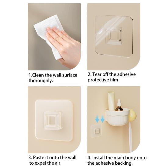 Toothbrush Cup Holder Magnetic Mouthwash Cup 3-in-1 Storage Container Wall Mounted Dust-Proof Bathroom Organizer