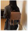 Schoolbag Autumn and Winter Plaid Backpack Women's Fashion Versatile Retro High-value Handbag College Style Plaid Backpack