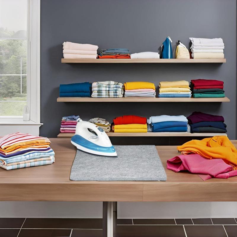 1 Stück Bügelmatte aus Wollfilz, chemische Reinigung Feuchtigkeitsaufnahme und Hochtemperatur-Bügeln Kleidung graue Wollfilzmatte