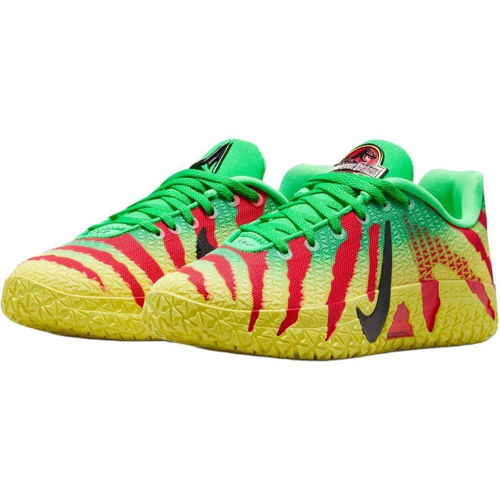 Nike Ja 3 Grade School 'Jurassic Park Explorer' (Unisex) Green Spark / Black-University Red Kids' Basketball Shoes IV2627 300