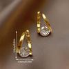 2pcs 14K Golden Plated Elegant Simple Style Zirconia Gold-Tone Stud Earrings, Versatile Fashion Earrings for Women'S Daily Wear
