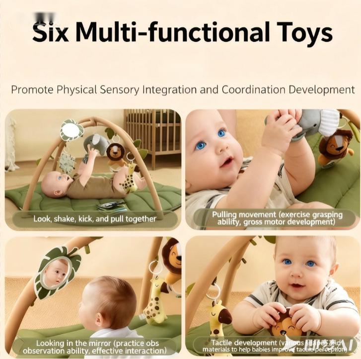 Baby Playpen with Game and Crawling Mat - Early Education Toys for Toddlers