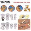 Crafts Dowel Centers Hollow Marker Hole Parts Pins Silver Solid Wood Timber 16Pcs 6/8/10/12mm Centre Point Clamp