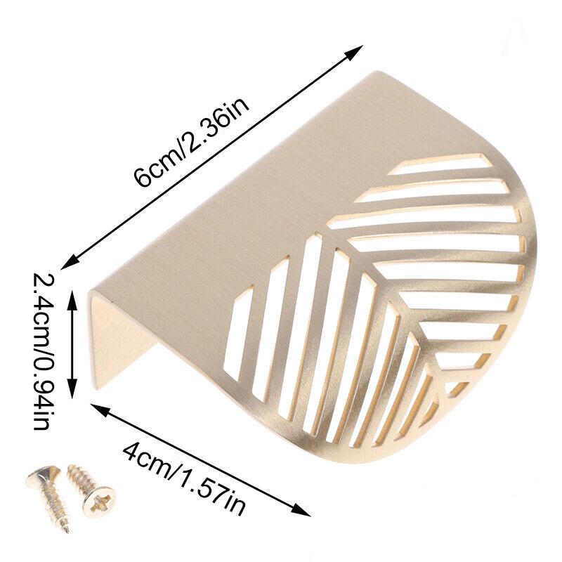 Leaf Shape Furniture Cupboard Cabinet Wardrobe Drawer Pull Knob Brass Handle