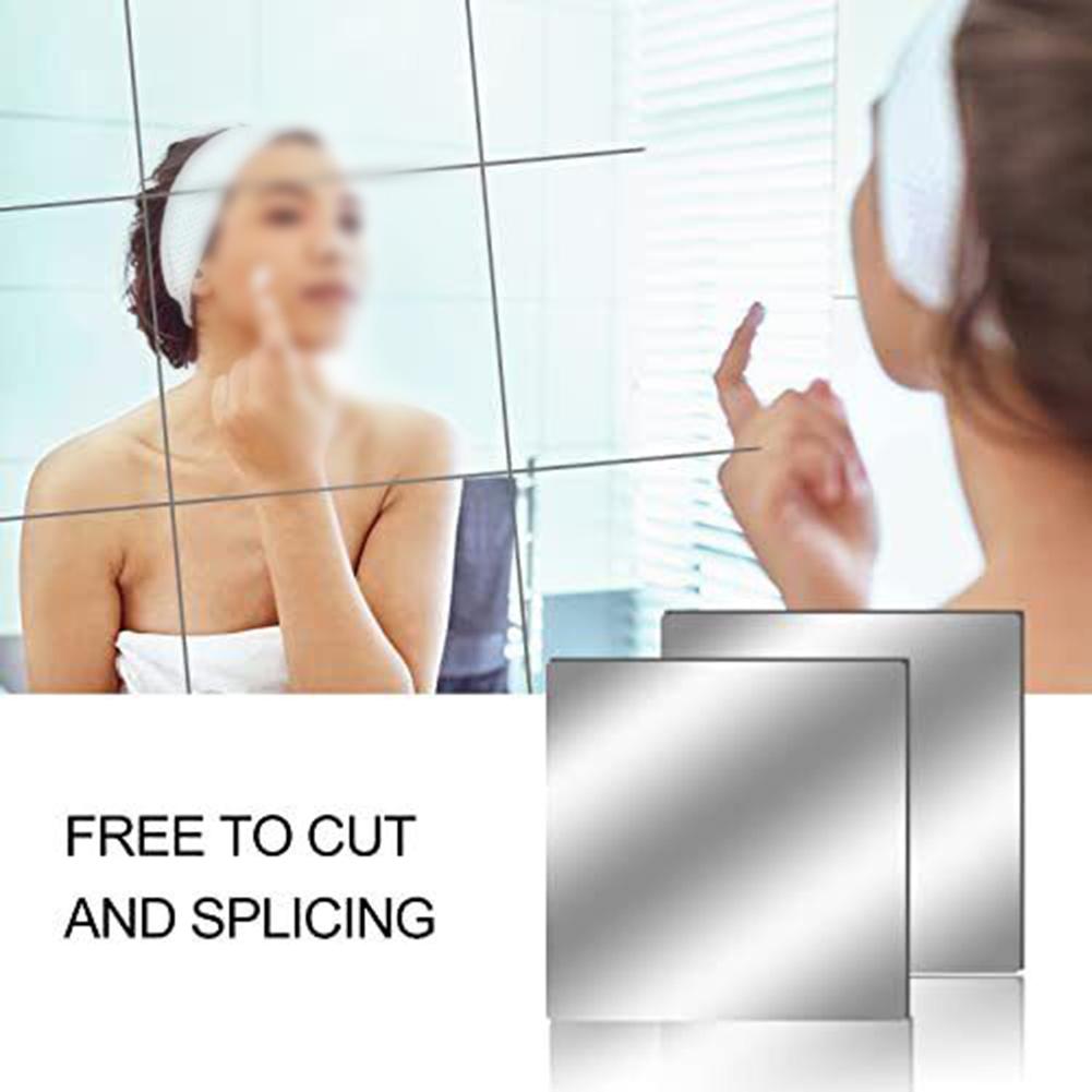 1 Stück flexible Acrylspiegelblätter, Spiegelfliesen, nicht aus Glas, abnehmbare Spiegel-Wandaufkleber