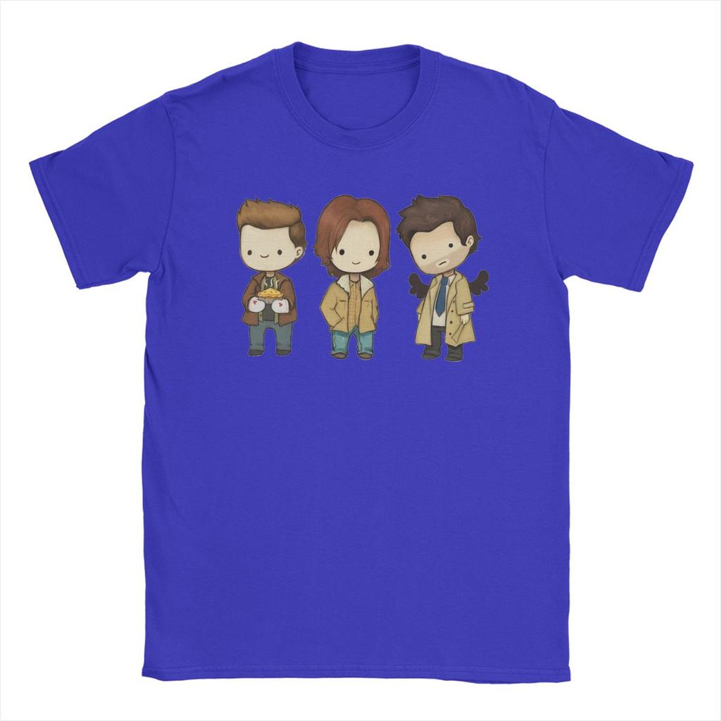 Men's Sam Dean Castiel Supernatural Chibi T Shirt TV Shows 100% Cotton Clothes Round Neck Tee Shirt New Arrival T-Shirt