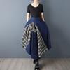 Plus Size High Waist Denim Vintage Patchwork Summer Casual Loose Long for Woman Skirts Womens Skirt