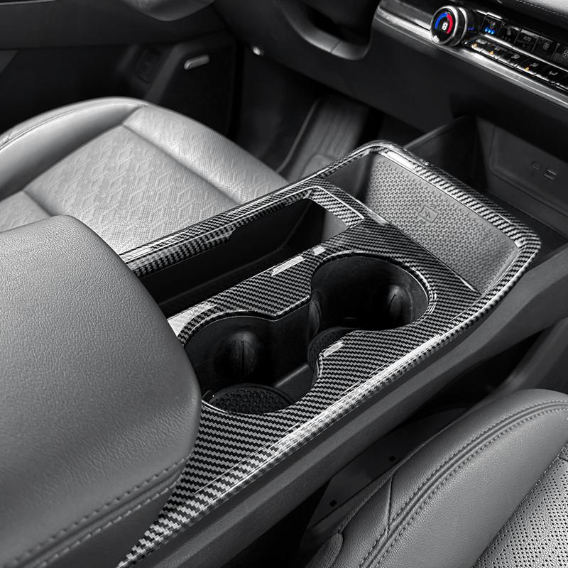 For Chevrolet Equinox LS 2025 2026 Car Tuning 1PCS Carbon Fiber Center Console Button Water Cup Frame Cover Trim Accessories LHD