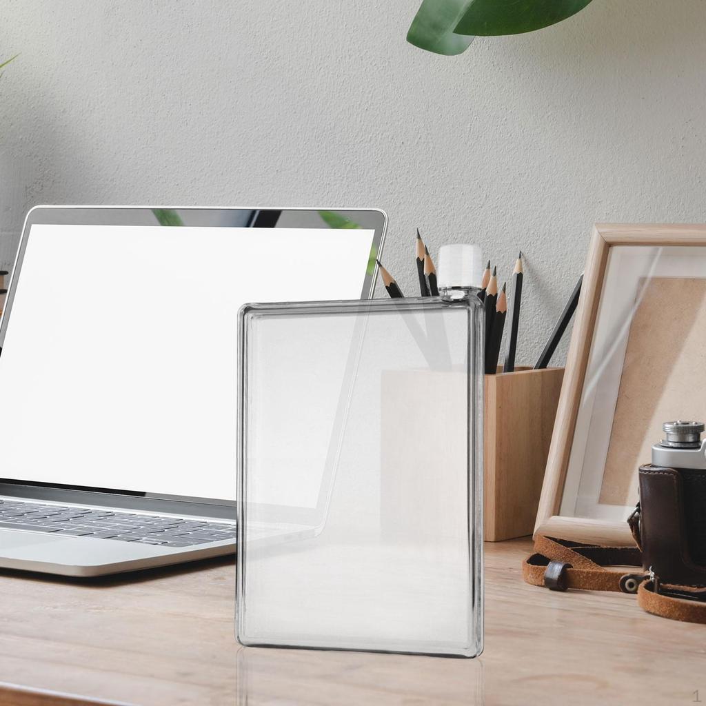 Flat Water Bottle Drinks Kettle Transparent Leakproof Portable Drinkware Drinking Cup