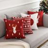 Christmas Cartoon Pillow cover,Santa Claus,reindeer,snowman,cute Pillowcase,home Celebration,red Creative Gift