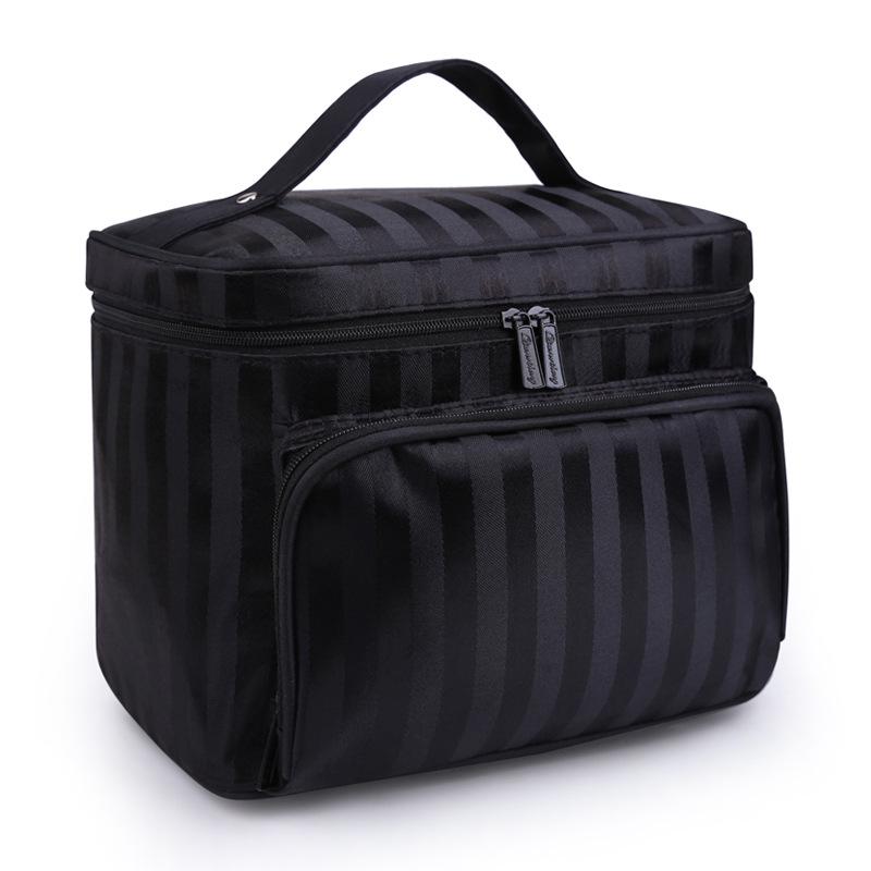Foldable Jacquard Fabric Large Women's Makeup & Jewelry Travel Toiletry Bag