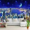 Size 3d Wall Mural City Building Night View 3d Wallpaper Living Room Bedroom Study Room Wall Mural Decor