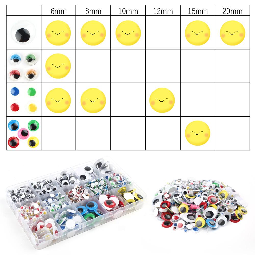 

1100pcs Self-adhesive Googly Wiggle Eyes for DIY Scrapbooking Crafts Projects DIY Dolls Accessories Eyes Handmade Toys United States