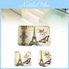 Butterfly Pattern Bathroom Carpet Three Piece Set Polyester Anti Slip Water Absorbent Mat