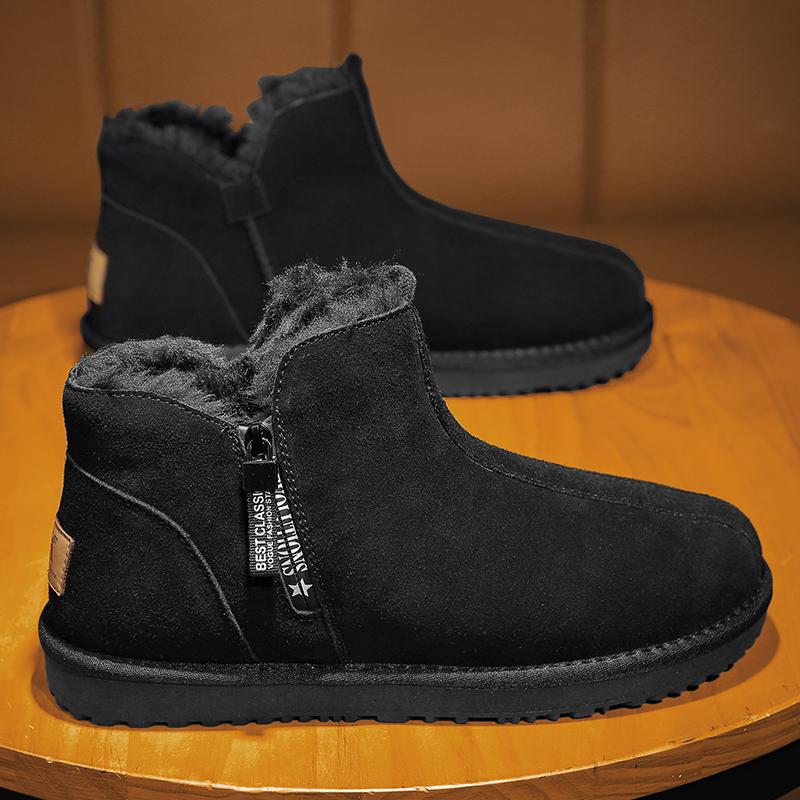 

Fashion CYYTL Fur Warm Mens Shoes Snow Boots Casual Leather Winter Platform Ankle Outdoor Sport Hiking Luxury Designer Cowboy Sneakers 44