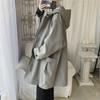 Spring Autumn Green Windbreaker Fashion Men Mid-length Casual Hooded Coat Men Daily High Street Overcoat Male Clothes