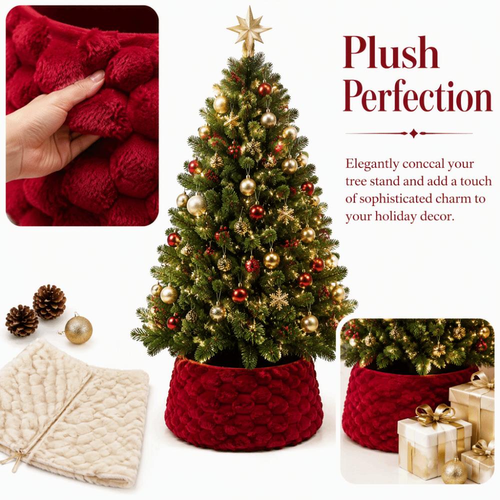 Round Christmas Tree Skirt Foldable Xmas Tree Base Decor New Tree Bottom Decoration Party