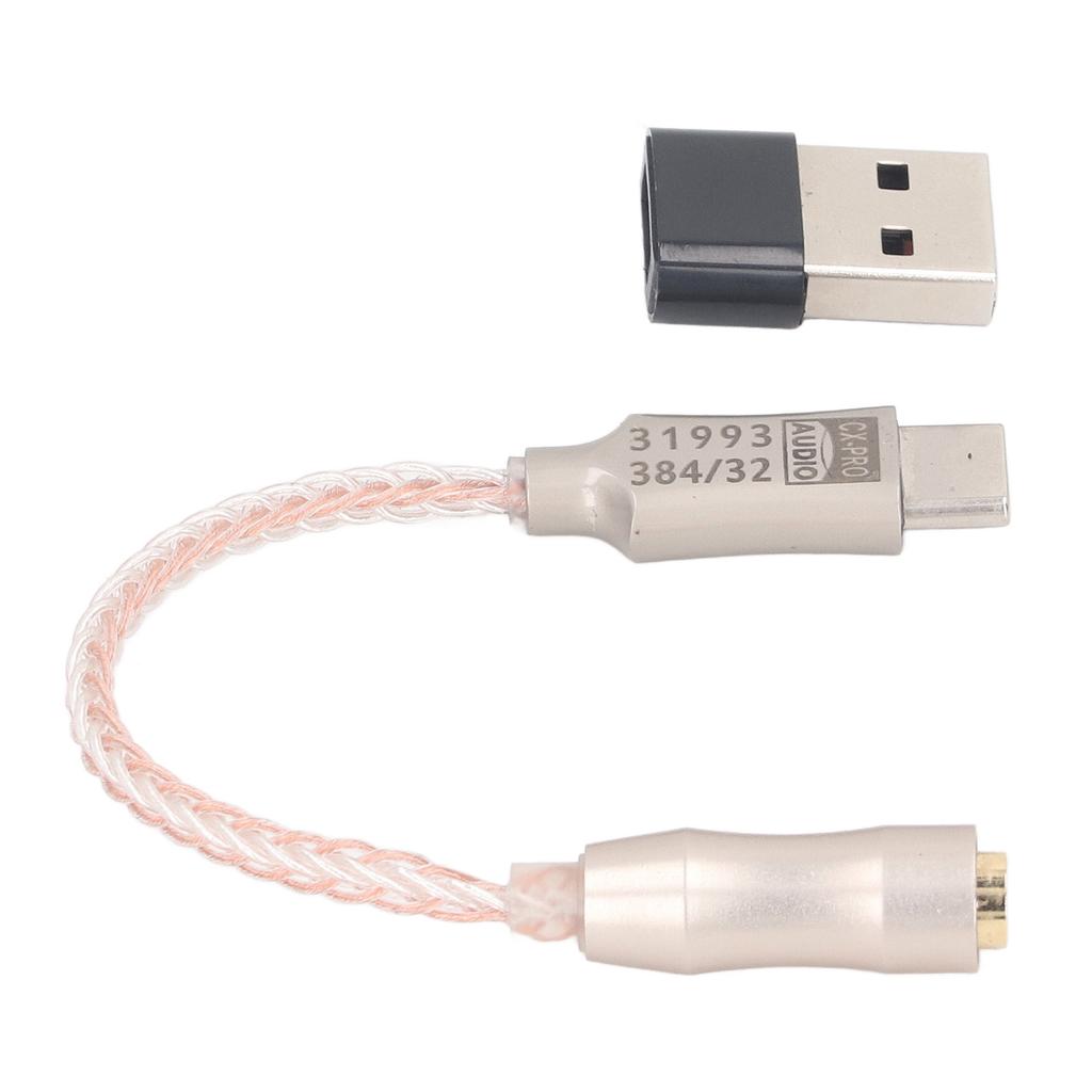 USB To 3.5mm DAC Cable Excellent Sound Decoding Stable Transmission Type C To 3.5mm Adapter