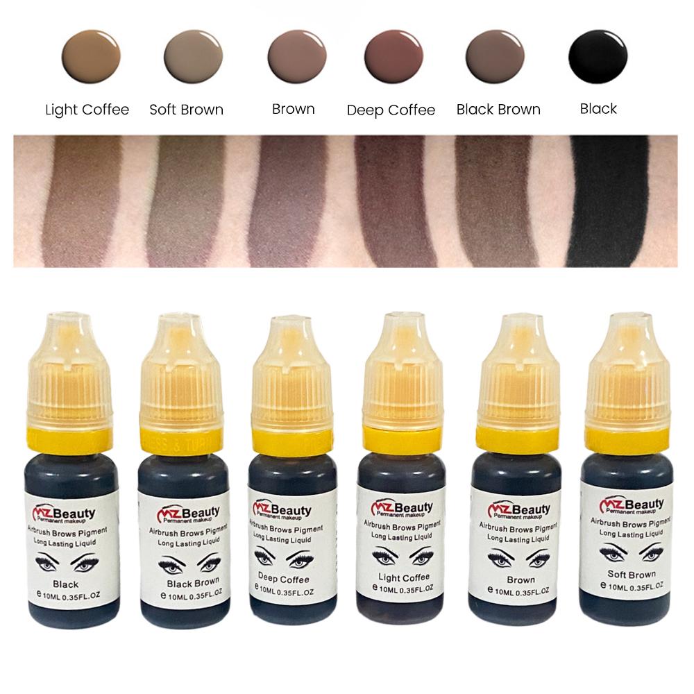 Eyebrow Tint Airbrush Hybrid Pigment Kit with Auxiliary Stickers And Brush for Dye & Tint Mapping Tattoo Supply Microblading