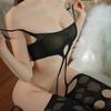 Sex underwear transparent hollow four-sided open women's onesie net socks